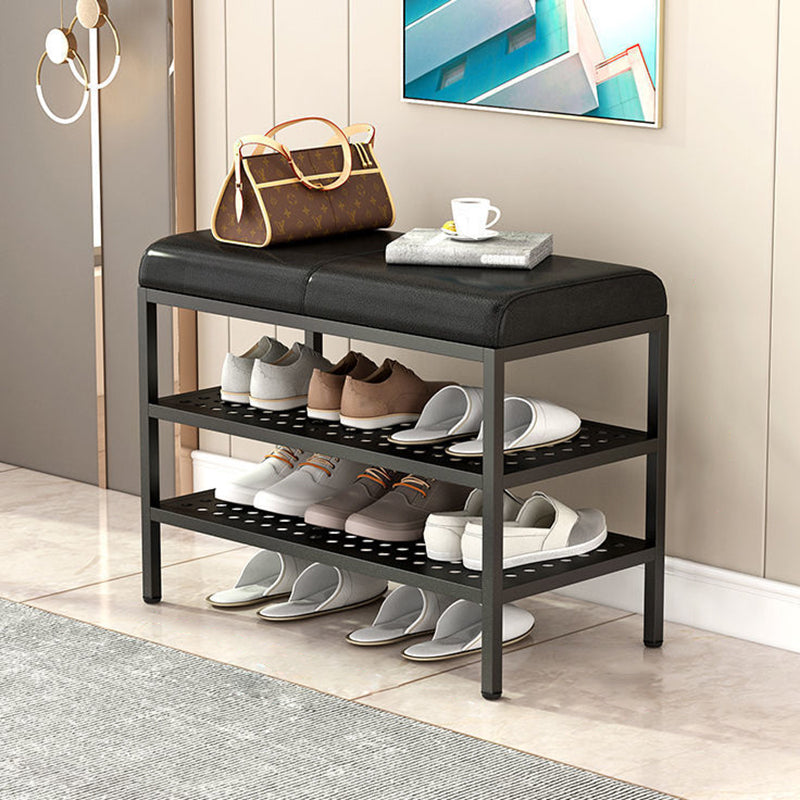 12.6 Inch Wide Modern Cushioned Entryway Bench Foam Bench with Shoe Storage