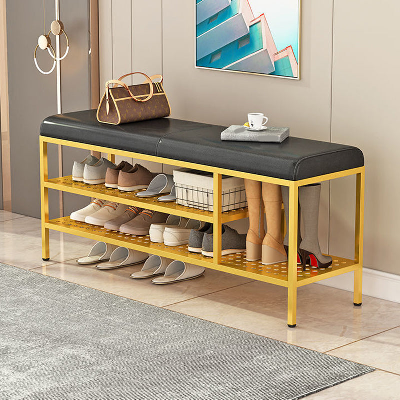 12.6 Inch Wide Modern Cushioned Entryway Bench Foam Bench with Shoe Storage