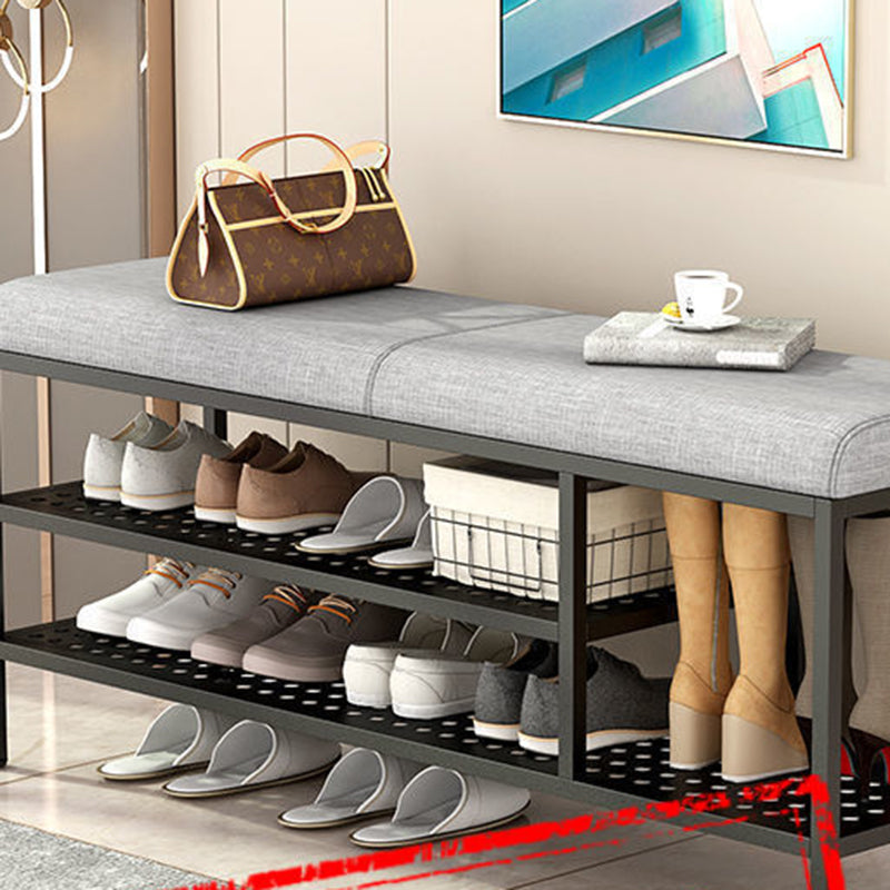 12.6 Inch Wide Modern Cushioned Entryway Bench Foam Bench with Shoe Storage