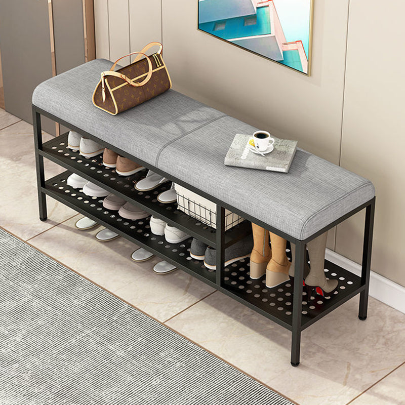 12.6 Inch Wide Modern Cushioned Entryway Bench Foam Bench with Shoe Storage