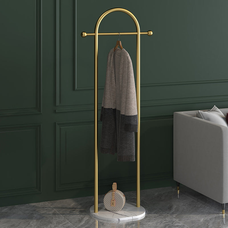 Luxurious Metallic Coat Hanger Pure Color Free Standing Marble Base Coat Rack