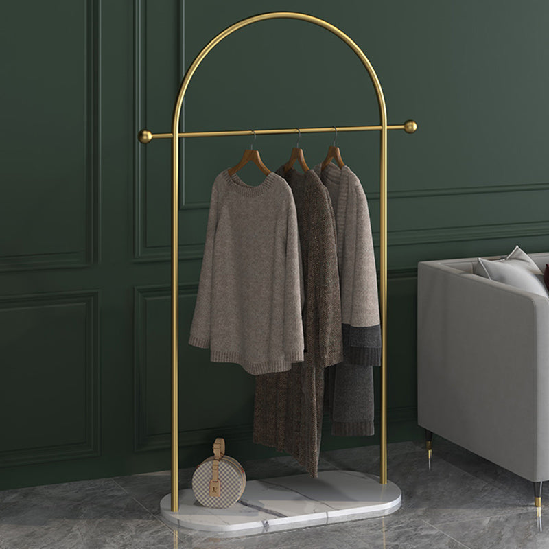 Luxurious Metallic Coat Hanger Pure Color Free Standing Marble Base Coat Rack