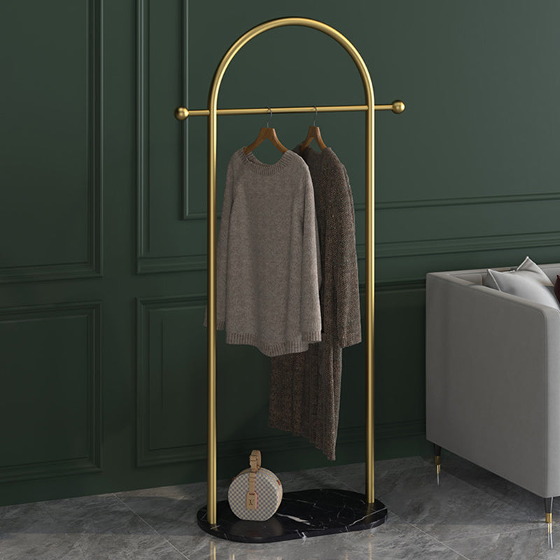 Luxurious Metallic Coat Hanger Pure Color Free Standing Marble Base Coat Rack