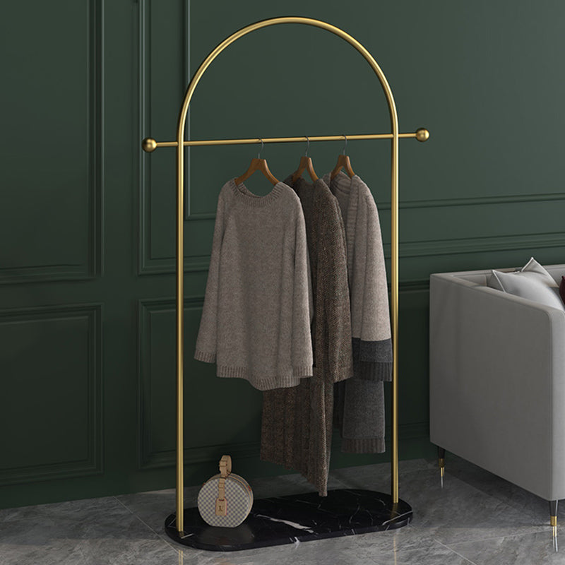 Luxurious Metallic Coat Hanger Pure Color Free Standing Marble Base Coat Rack