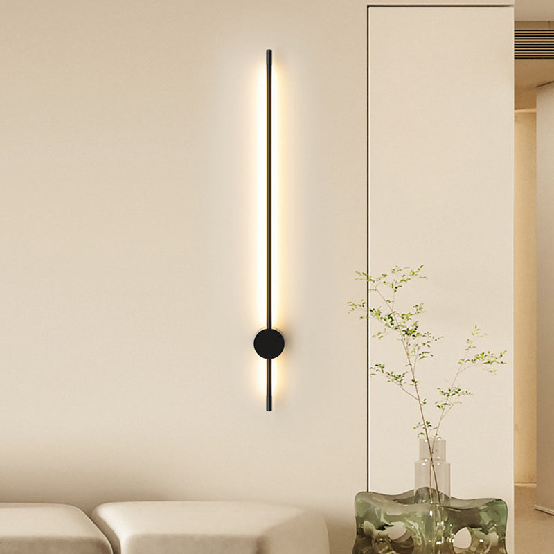 Modern Style Wall Lighting Ideas Linear Shape Sconce Light Fixtures in Black Finish