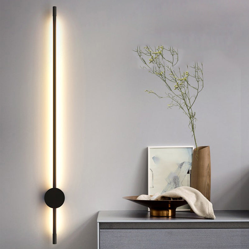 Modern Style Wall Lighting Ideas Linear Shape Sconce Light Fixtures in Black Finish