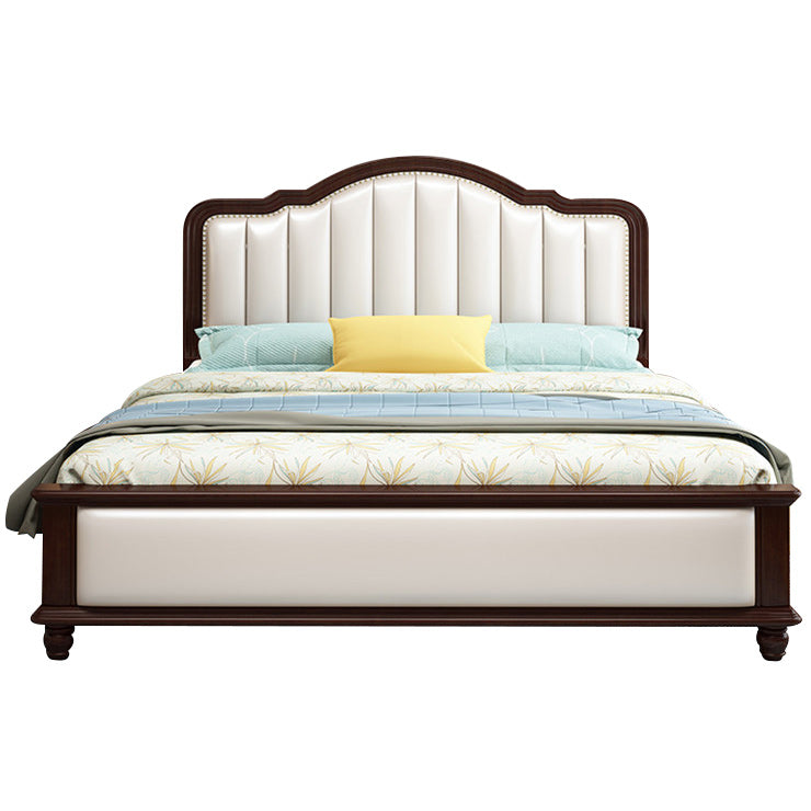 Contemporary Standard Bed Solid Wood Lift Up Storage Bed Frame with Upholstered Headboard