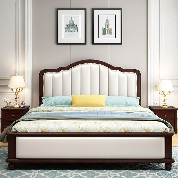 Contemporary Standard Bed Solid Wood Lift Up Storage Bed Frame with Upholstered Headboard