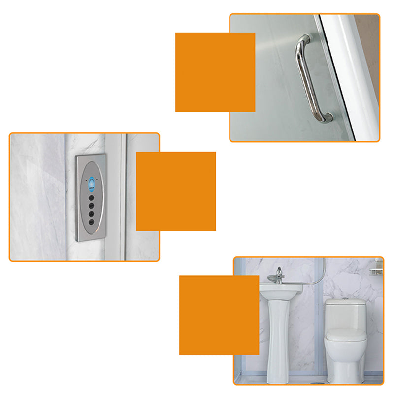 43" W X 86" H Shower Stall Semi-Frameless Rectangle Sliding Shower Kit with Base Included