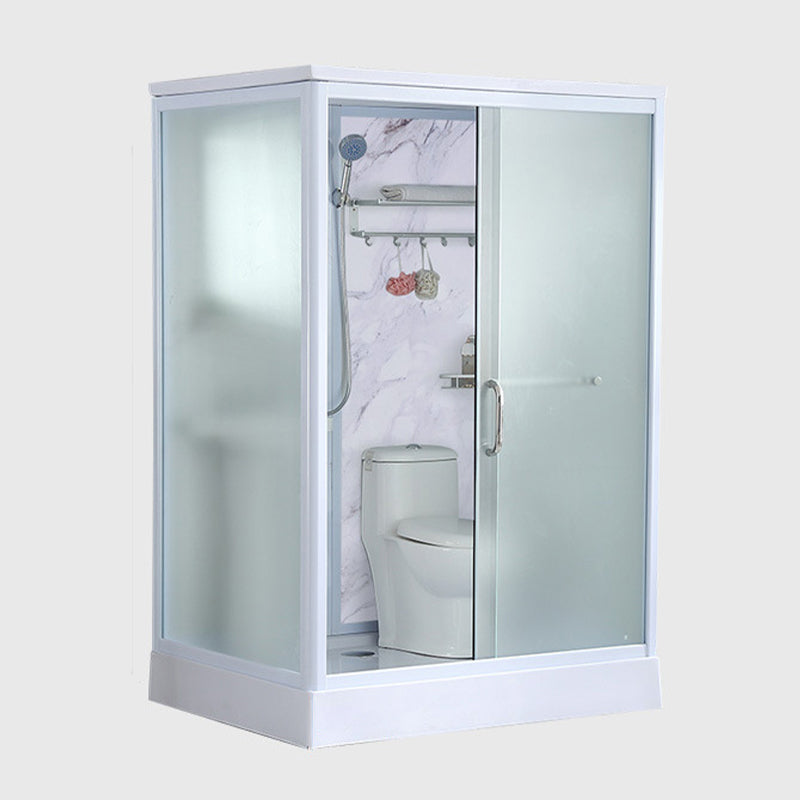 43" W X 86" H Shower Stall Semi-Frameless Rectangle Sliding Shower Kit with Base Included