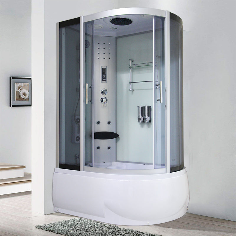 Double Sliding Tub & Shower Kit Home Tempered Glass Tub & Shower Kit