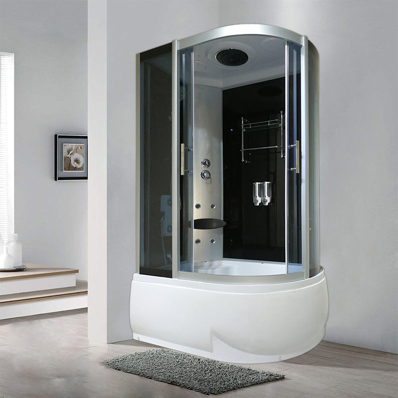 Double Sliding Tub & Shower Kit Home Tempered Glass Tub & Shower Kit