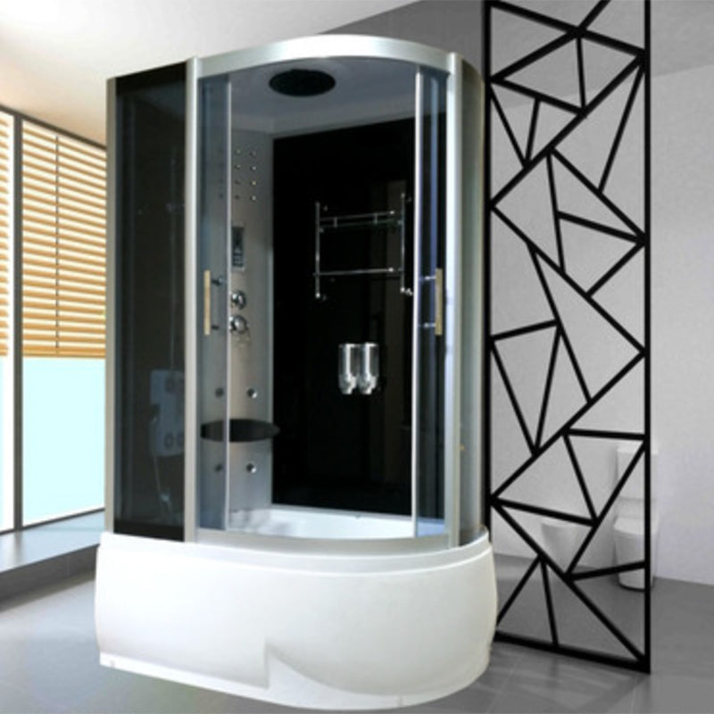 Double Sliding Tub & Shower Kit Home Tempered Glass Tub & Shower Kit