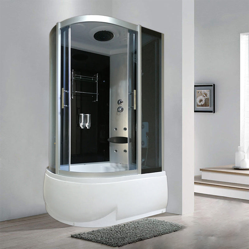 Double Sliding Tub & Shower Kit Home Tempered Glass Tub & Shower Kit