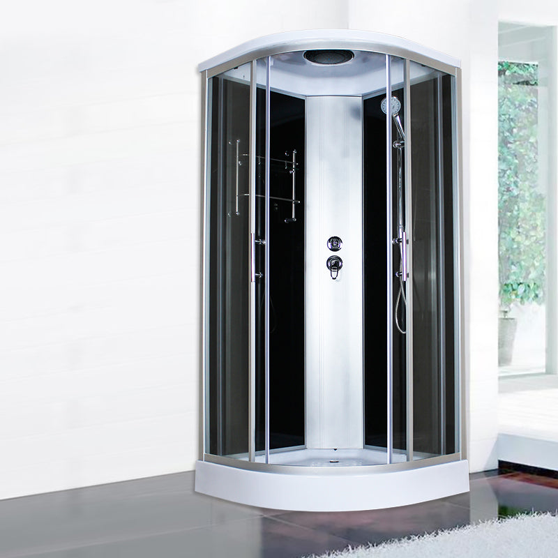 Round Semi-Frameless Shower Stall Corner Tempered Glass Shower Stall