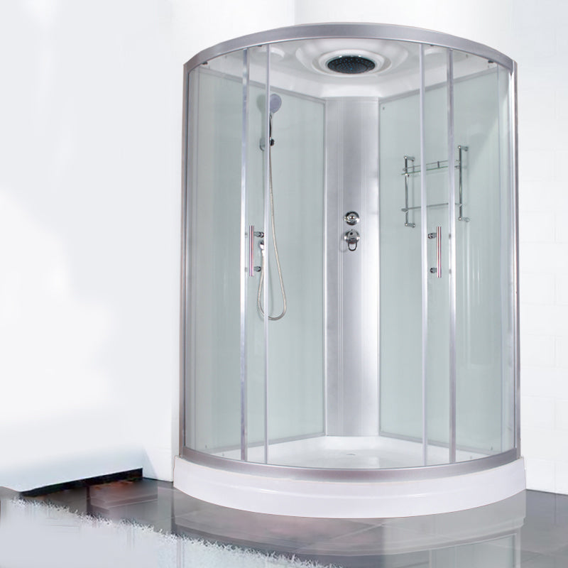 Round Semi-Frameless Shower Stall Corner Tempered Glass Shower Stall