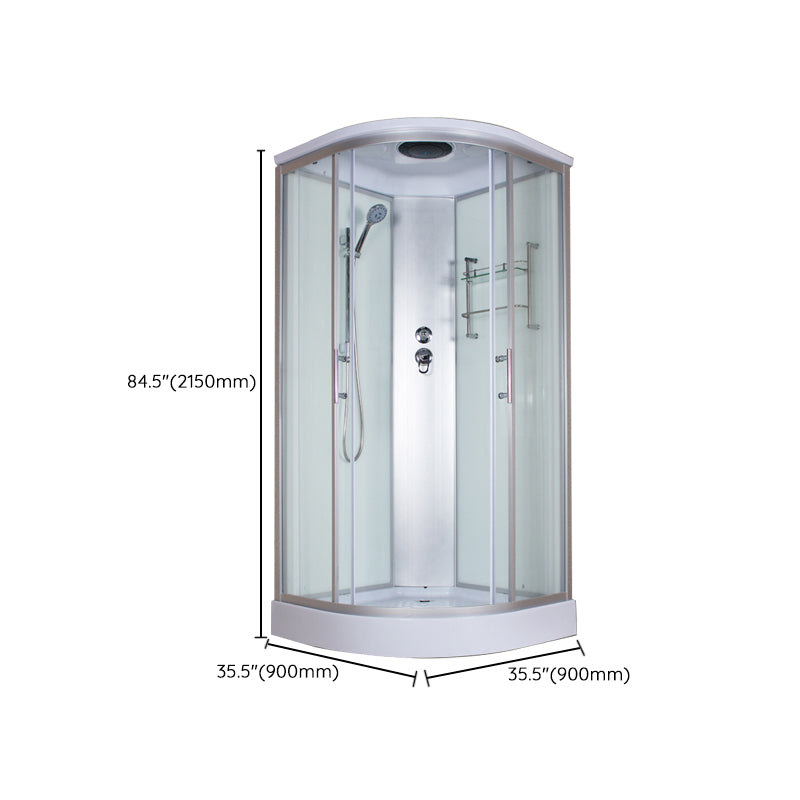 Round Semi-Frameless Shower Stall Corner Tempered Glass Shower Stall