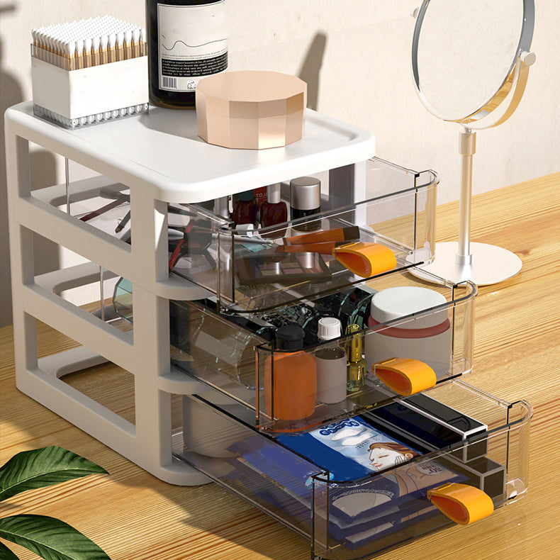 Transparent File Cabinet Vertical Plastic File Cabinet with Drawers for Home or Office