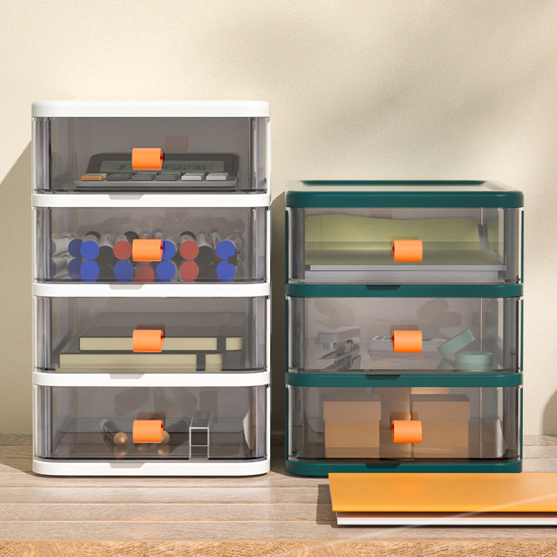 Transparent File Cabinet Vertical Plastic File Cabinet with Drawers for Home or Office