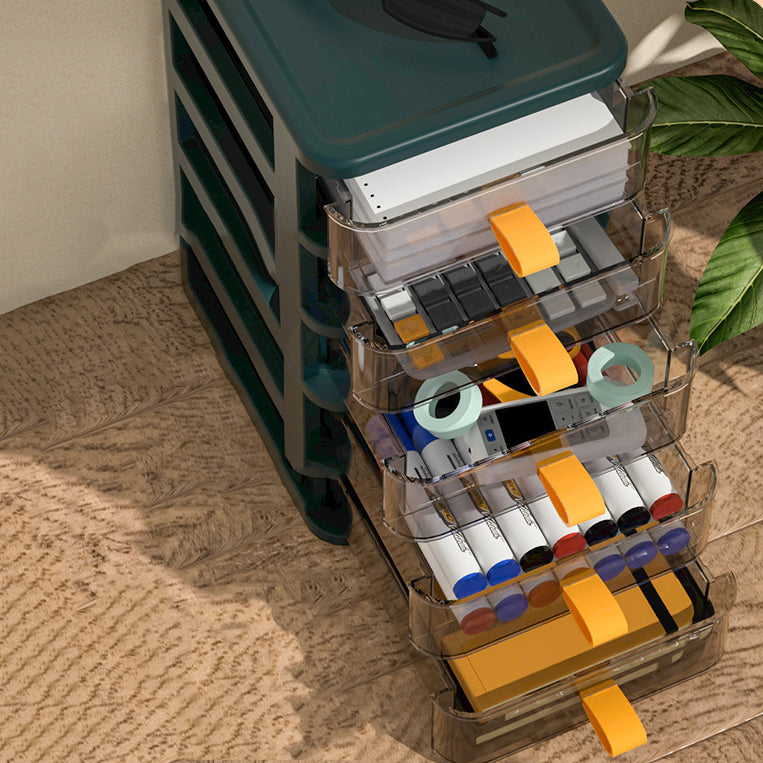 Transparent File Cabinet Vertical Plastic File Cabinet with Drawers for Home or Office