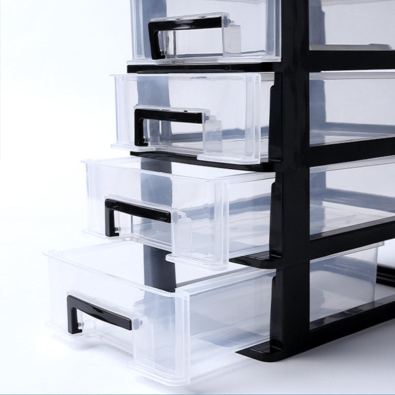 Drawers File Cabinet Vertical Home or Office Transparent Plastic File Cabinet