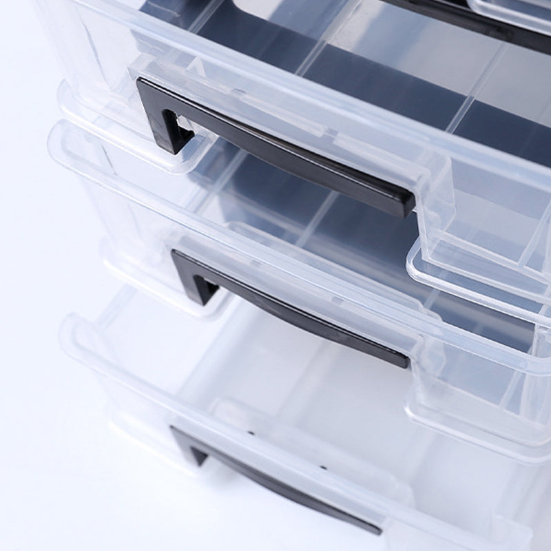 Drawers File Cabinet Vertical Home or Office Transparent Plastic File Cabinet