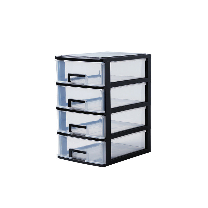 Drawers File Cabinet Vertical Home or Office Transparent Plastic File Cabinet