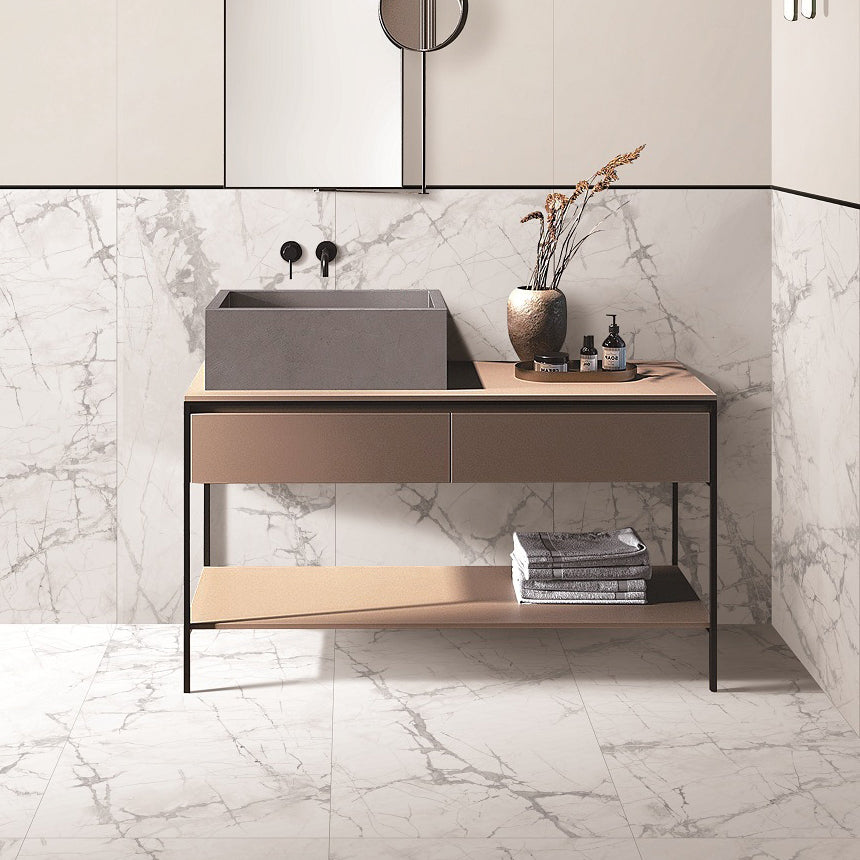 Rectangle Marble Beige Floor and Wall Tile Singular Tile Wall Tile