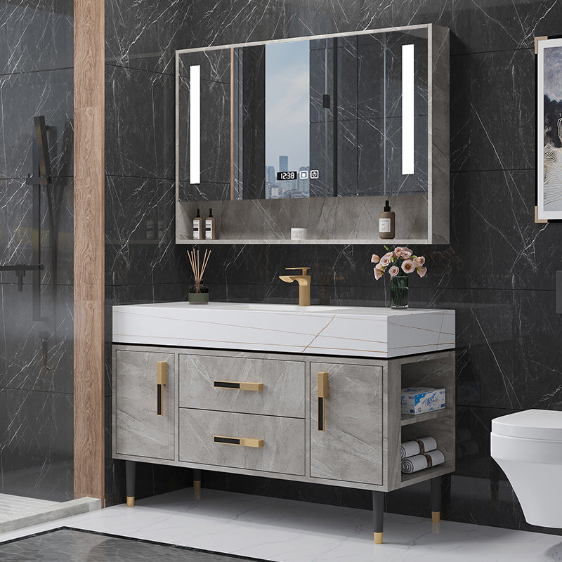 Contemporary Sink Cabinet Mirror Cabinet Wooden Vanity Cabinet for Bathroom