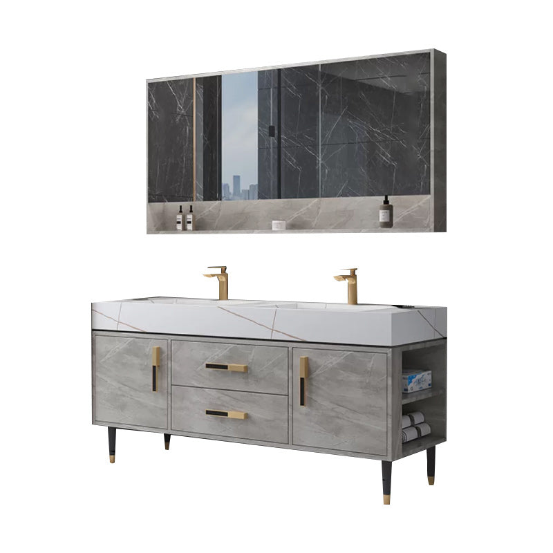 Contemporary Sink Cabinet Mirror Cabinet Wooden Vanity Cabinet for Bathroom