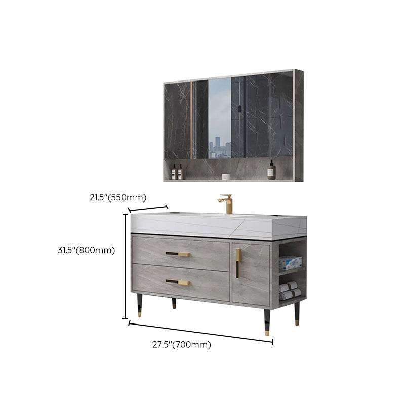 Contemporary Sink Cabinet Mirror Cabinet Wooden Vanity Cabinet for Bathroom