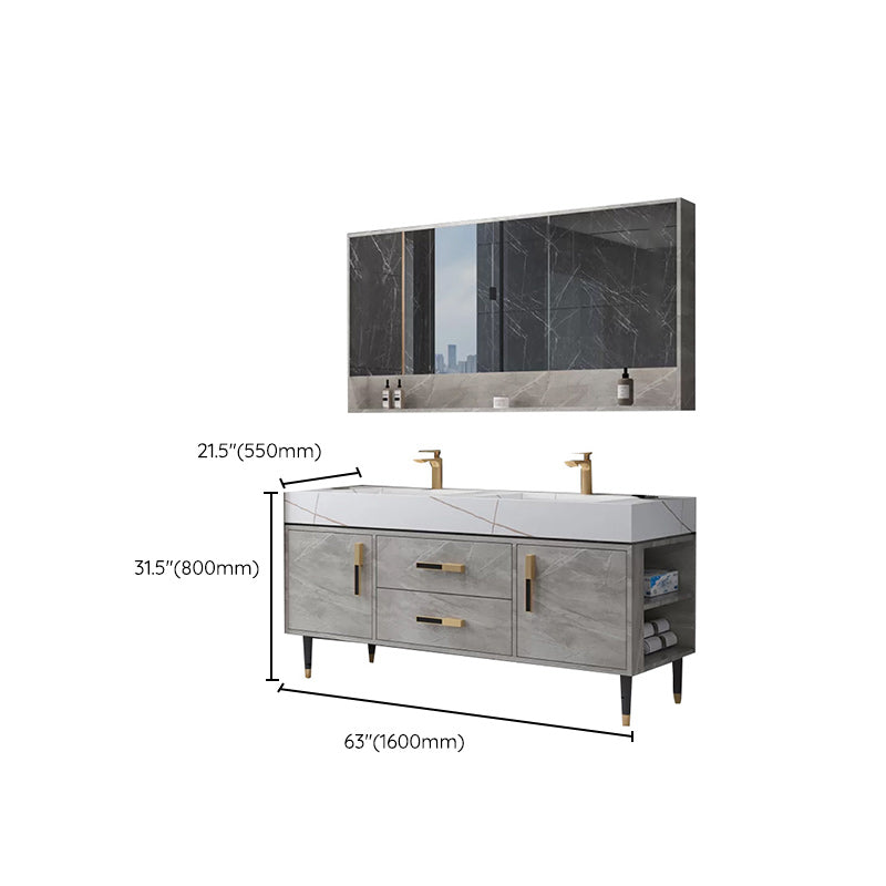 Contemporary Sink Cabinet Mirror Cabinet Wooden Vanity Cabinet for Bathroom