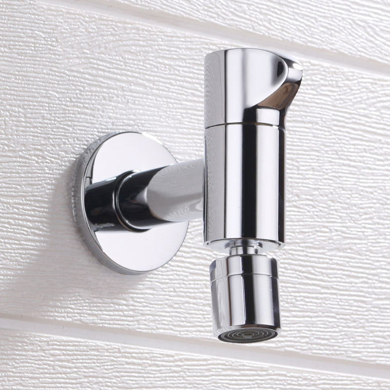 Contemporary Wall Mounted Bathroom Faucet Knob Handle Solid Brass Circular Faucet