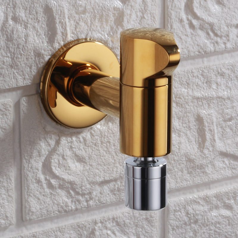 Contemporary Wall Mounted Bathroom Faucet Knob Handle Solid Brass Circular Faucet