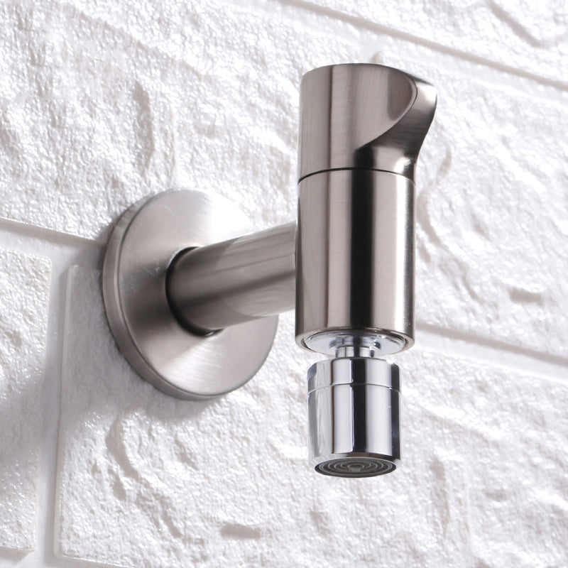 Contemporary Wall Mounted Bathroom Faucet Knob Handle Solid Brass Circular Faucet