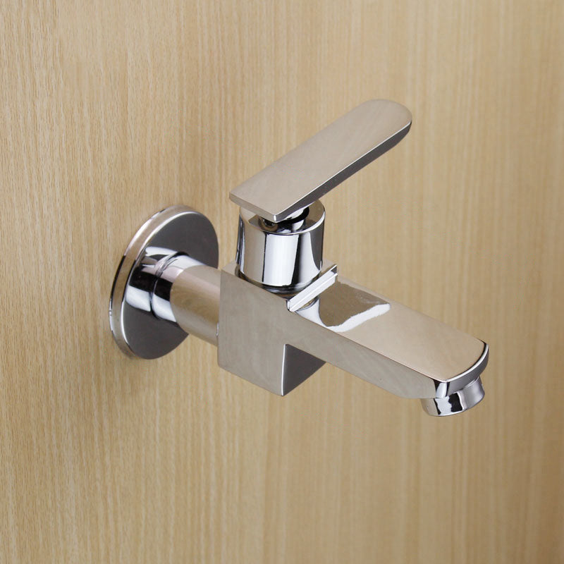 Contemporary Wall Mounted Bathroom Faucet Lever Handles Solid Brass Faucet