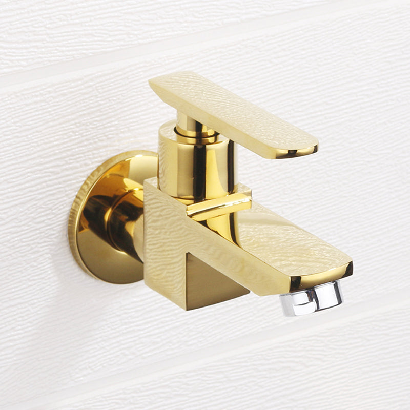 Contemporary Wall Mounted Bathroom Faucet Lever Handles Solid Brass Faucet