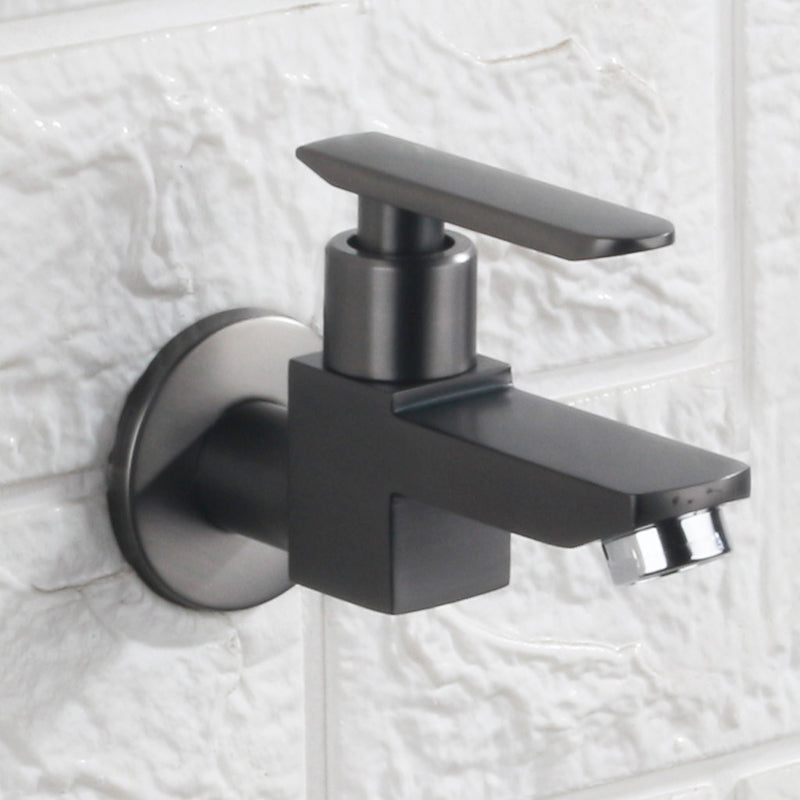 Contemporary Wall Mounted Bathroom Faucet Lever Handles Solid Brass Faucet