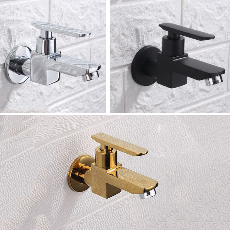 Contemporary Wall Mounted Bathroom Faucet Lever Handles Solid Brass Faucet