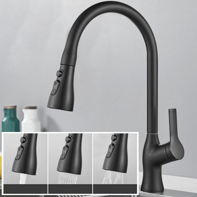 Modern 1-Handle Faucet Copper Pull down with Water Dispenser Standard Kitchen Faucet