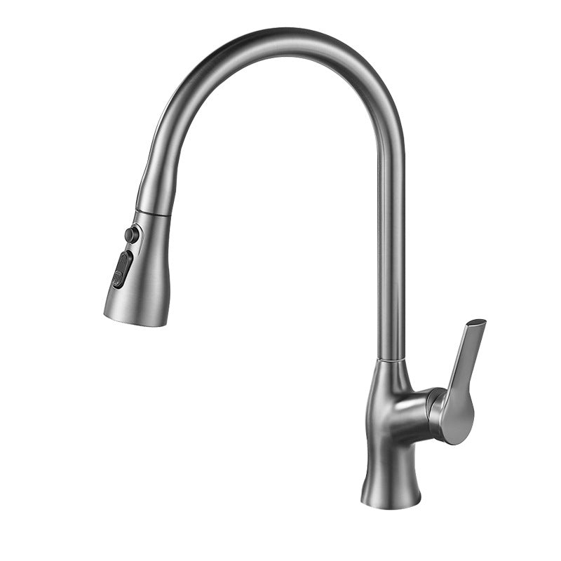 Modern 1-Handle Faucet Copper Pull down with Water Dispenser Standard Kitchen Faucet