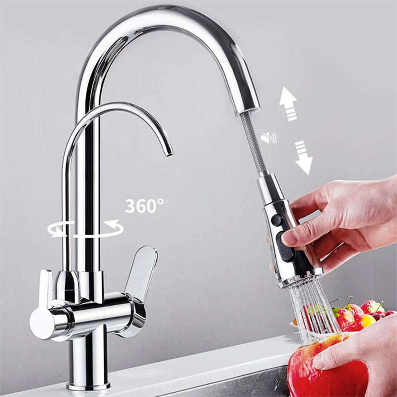 Modern 2-Handle Faucets Copper with Water Dispenser Standard Kitchen Faucets