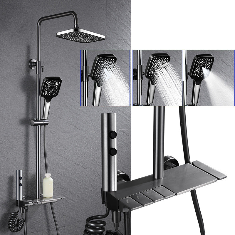 Adjustable Spray Pattern Shower Combo Stainless Steel Shower Faucet  Arm Shower Head