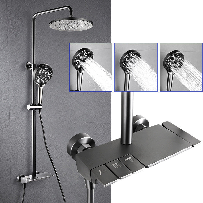 Adjustable Spray Pattern Shower Combo Stainless Steel Shower Faucet  Arm Shower Head