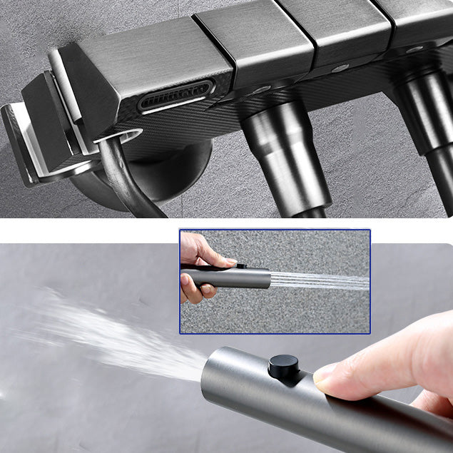 Adjustable Spray Pattern Shower Combo Stainless Steel Shower Faucet  Arm Shower Head