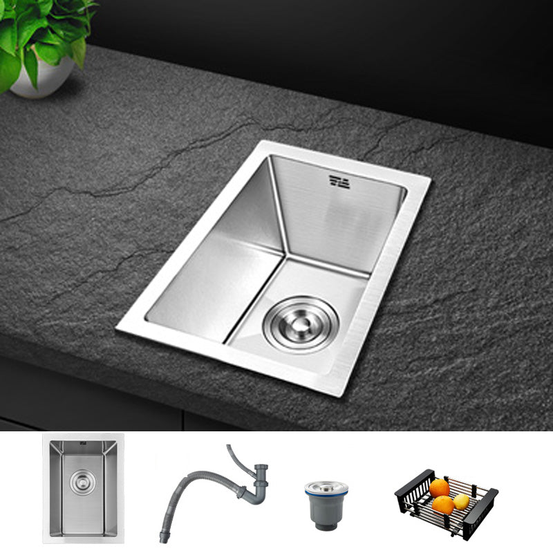 Contemporary Style Kitchen Sink Stainless Steel Rectangle Drop-In Kitchen Sink