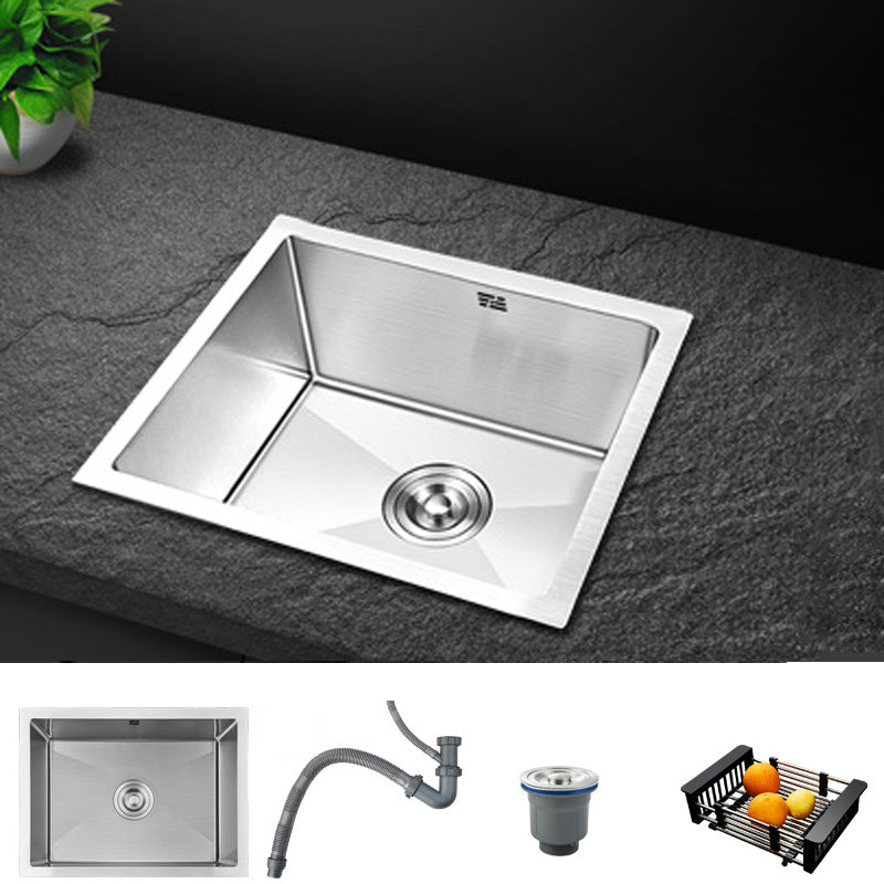 Contemporary Style Kitchen Sink Stainless Steel Rectangle Drop-In Kitchen Sink