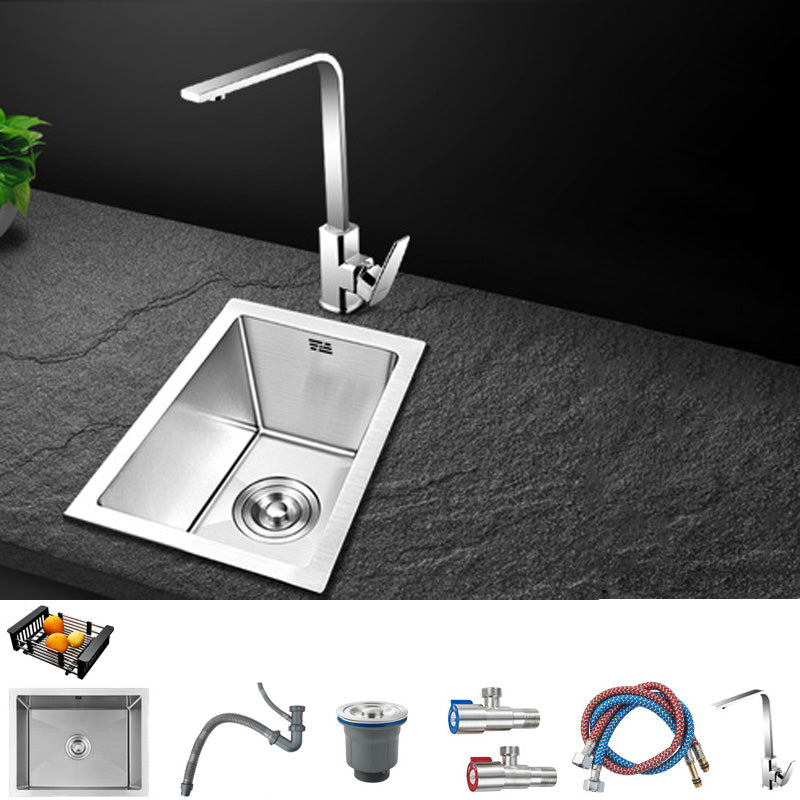 Contemporary Style Kitchen Sink Stainless Steel Rectangle Drop-In Kitchen Sink