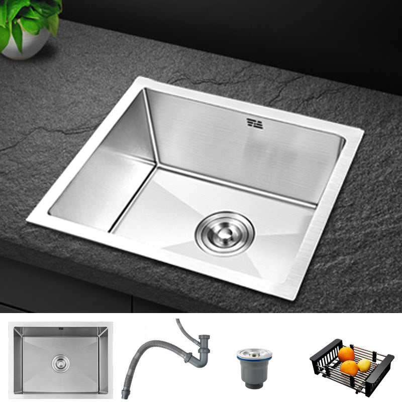 Contemporary Style Kitchen Sink Stainless Steel Rectangle Drop-In Kitchen Sink