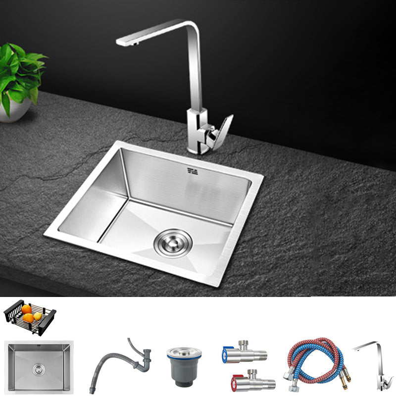 Contemporary Style Kitchen Sink Stainless Steel Rectangle Drop-In Kitchen Sink